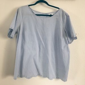 baby blue linen blouse